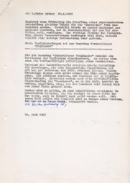 Schriftstück von L. Fritz Gruber vom 18. Juni 1963 Archiv der Deutschen Gesellschaft für Photographie, Köln