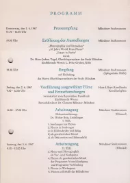 Programm der Tagung „Photographie und Fernsehen“, 1.–3. Juni 1967 im Stadtmuseum München