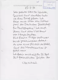 Brief von Willy Fleckhaus