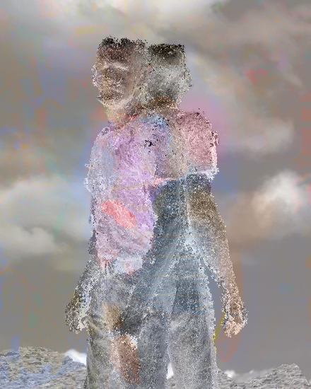 Simon Lehner. Father, Archive material 3D scan/rendering with incorporated archive images (early stage), 2005-2018. Aus der Serie: How far is a lightyear?, 2005 – 2019. C-Print, 90 x 72 cm, Courtesy KOW Berlin © Simon Lehner