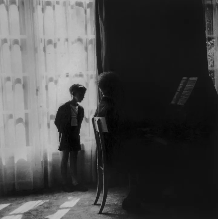 Eva Rubinstein, My brother John and my father at the piano, 1954, Paris
