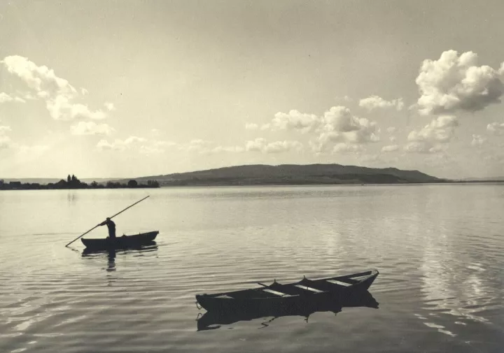 Fischerboote auf dem Gnadensee, um 1940