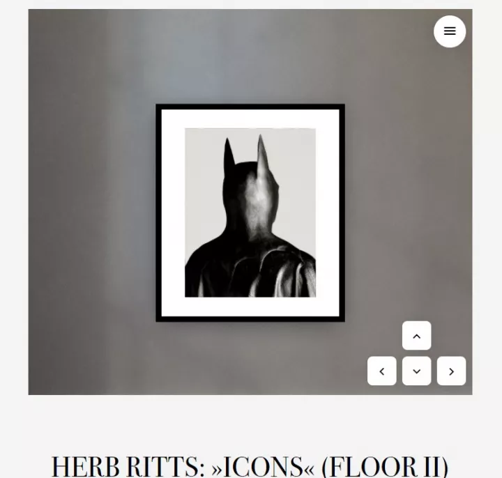 Screenshot Virtuelle Ausstellung mit dem Motiv Batman (Back)1988 ©Herb Ritts