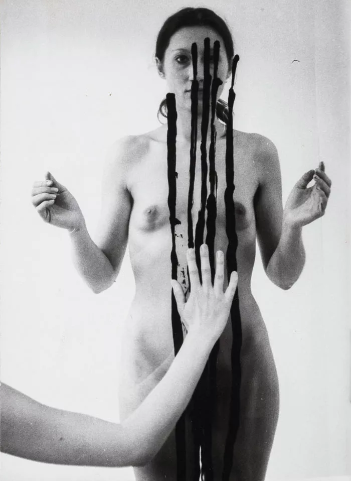 Gabriele Stötzer, from the series Stegreifspiele, with Birgit Bronnert, 1982, silver gelatin print © Gabriele Stötzer, VG Bild-Kunst, Bonn 2023, Courtesy LOOCK Galerie, , Berlin Gabriele Stötzer, from the series Stegreifspiele, with Birgit Bronnert, 1982, silver gelatin print © Gabriele Stötzer, VG Bild-Kunst, Bonn 2023, Courtesy LOOCK Galerie, , Berlin