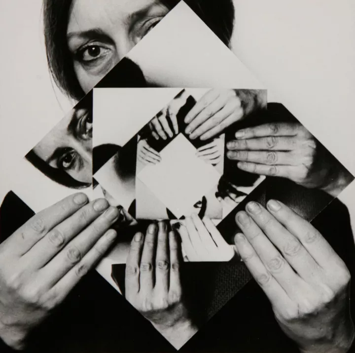 Dóra Maurer, Sieben Drehungen V, 1979/2011, 6 Silbergelatineprints, je 20 x 20 cm, Ed. 2/5, Collection of Zsolt Somlói and Katalin Spengler, Foto: András Bozsó, © Dóra Maurer