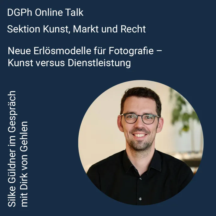Dirk von Gehlen, Online-Talk, DGPh Sektion Kunst, Markt & Recht, Foto: Natalia Mamaj