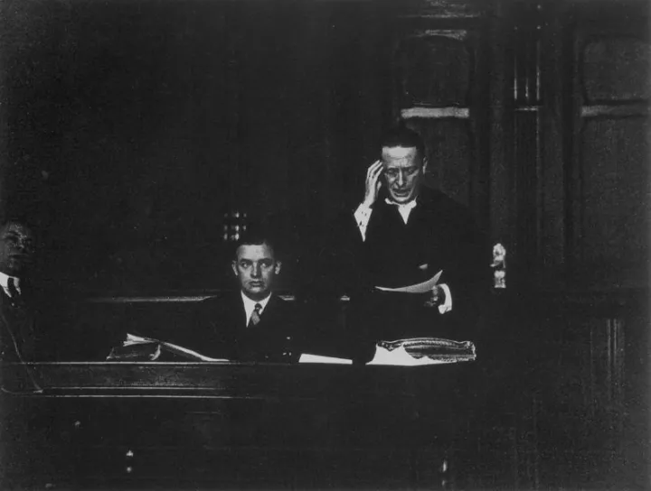 Dr. Erich Salomon, 1927. Paul Krantz und Dr. Erich Frey