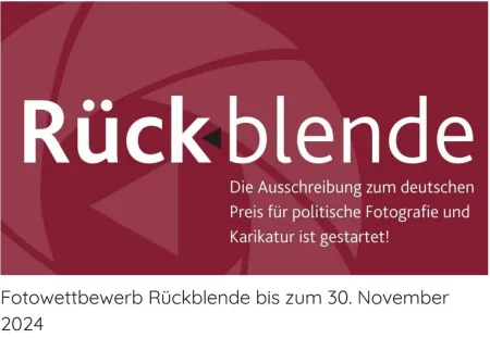 Rückblende 2024.  Der deutsche Preis für politische Fotografie mit dem Karikaturenpreis der deutschen Zeitungen.