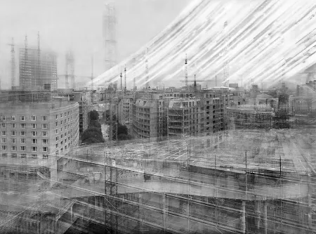 Potsdamer Platz, Berlin (27.3.1997 – 13.12.1998) ArchiveInkJet-Print, 70 x 95 cm, Metallrahmen © Michael Wesely, VG-Bildkunst Bonn 2026