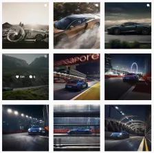 9 Bilder mit Aufnahmen von Autos