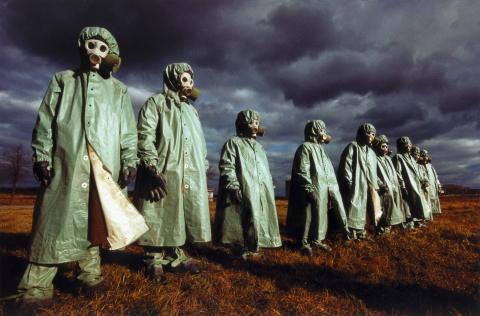 Üben für das Ende der Welt, nahe Moskau, 1990. © Hans-Jürgen Burkard