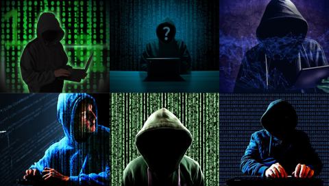 Composite of the "cliched" cyber image: Clockwise from left to right: Image 1, Flickr, Christoph Scholz, Image 2, Pixaby, Image 3, PICSHADOW8672, Pixahive, Image 4, Flickr, Richard Patterson, Image 5, Pixaby, Image 6, Wikimedia Commons, David Whelan.