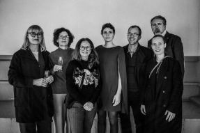 DGPh 4Ward | EMERGING PHOTOGRAPHER AWARD. (Simone Klein, Ute Noll, Celina Lunsford, Mika Sperling, Sebastian Lux, Dr. Sophie Charlotte Opitz and Thomas Gerwers, v.l.n.r.) Leica Galerie in Paris. Award ceremony. © Ruediger Glatz