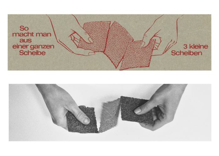 Gebrauchsanweisung aus einer Brotpackung mit Zeichnung / Aufnahme ausgeführt nach der Gebrauchsanweisung, 1972, aus der Serie Bildanalytische Photographie, 1968-1974 © Archiv Timm Rautert, Museum Folkwang, Essen