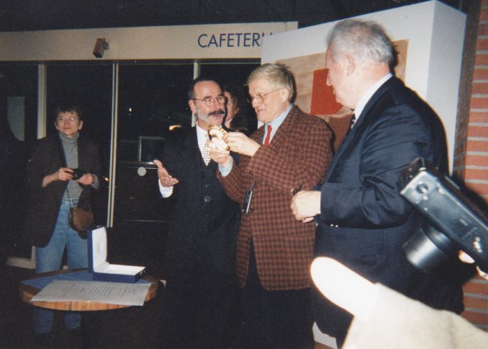 Kulturpreisverleihung 1998, v.l. Gottfried Jäger, David Hockney, Karl Steinorth