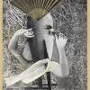 Max Ernst: Die chinesische Nachtigall / Le rossignol chinois, 1920. Collage und Tusche auf Papier, 15,5 x 9 cm. Musée de Grenoble © VG Bild-Kunst, Bonn 2024